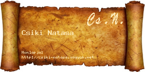 Csiki Natasa névjegykártya
