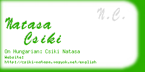 natasa csiki business card